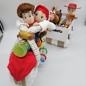 Toy Story Motorcycle Diaper Cake & trailer